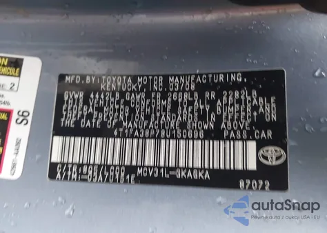 2008 Toyota Camry Solara Sle from USA, damaged, VIN 4T1FA38P78U150696
